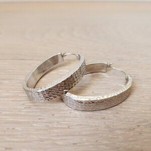 VINTAGE Sterling Hoop Clasp Earrings